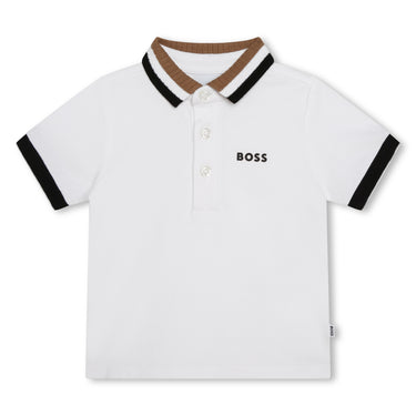 Polo BOSS blanco para bebé